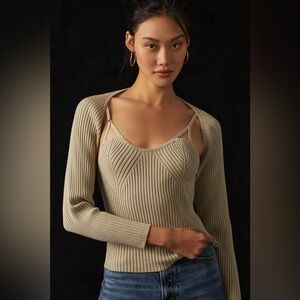 Anthropologie Bolero & Tank Two-Piece Set Size XL Feminine